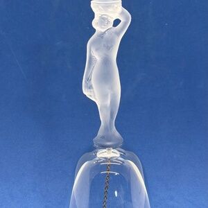 Bayel Golden Crown E & R France Figural Crystal Bacchante Handled Bell